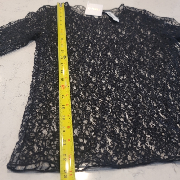 La Perla Wool Alpaca Floral regal Leavers Lace Long Sleeve Top Black size small - Picture 12 of 15